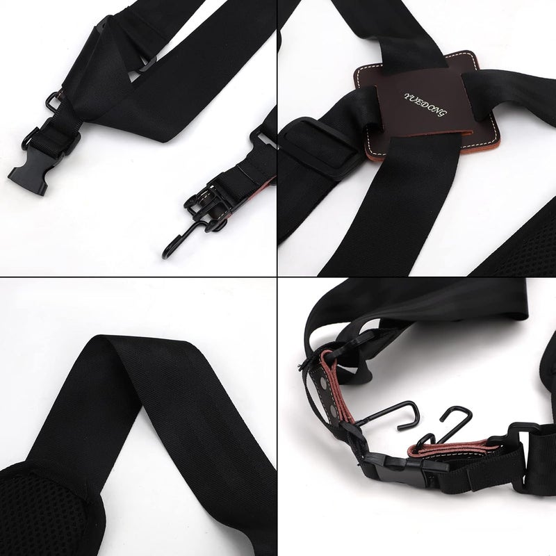 IPENNY Adjustable African Djembe Drum Strap, Double Shoulder Harness with Padded Straps & Leather-Nylon, Comfortable Secure Fit Instrument Belt for Percussion Players - Image 4